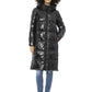 Chic Black Long Down Jacket with Monogram