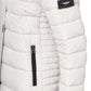 Silver Chic Long Down Jacket with Adjustable Hood