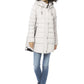 Silver Chic Long Down Jacket with Adjustable Hood