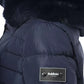 Elegant Blue Long Down Jacket with Fur Hood