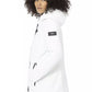 Sleek White Down Jacket with Adjustable Hood