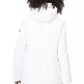 Sleek White Down Jacket with Adjustable Hood