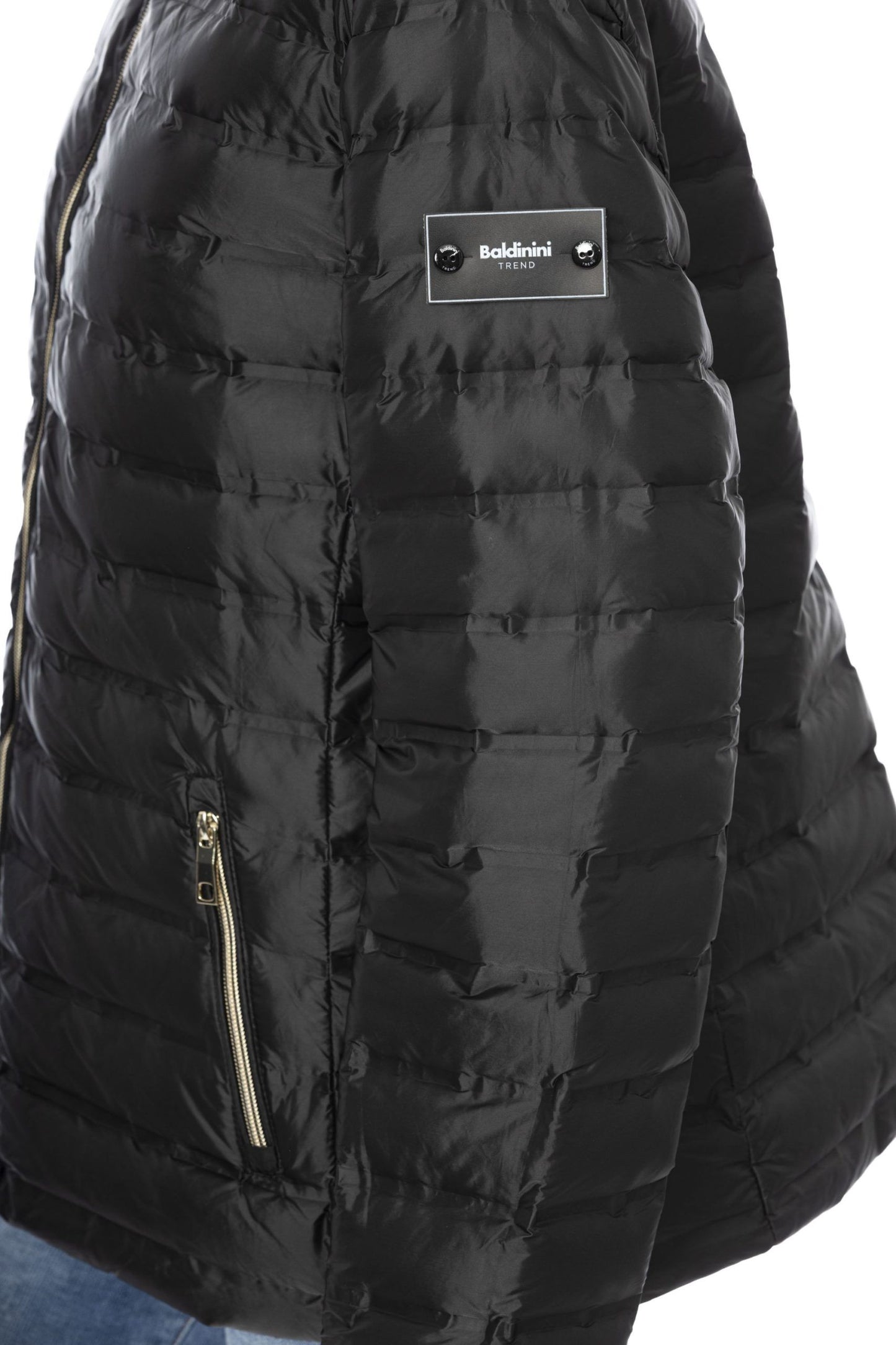 Elegant Short Down Jacket with Metal Monogram