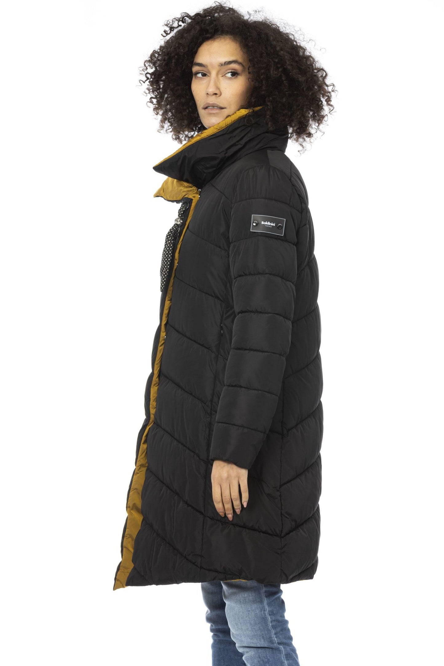 Elegant Oblique Closure Long Down Jacket