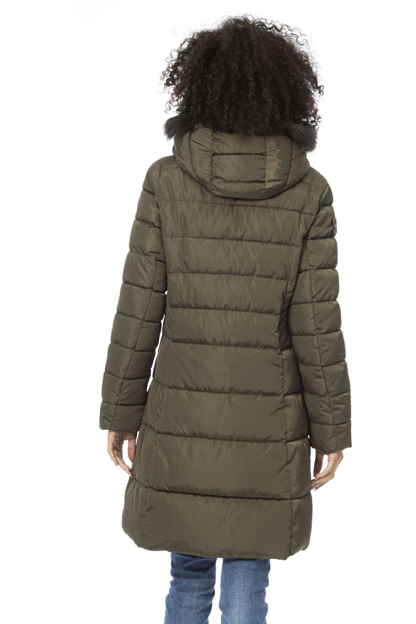 Chic Beige Down Jacket with Synthetic Fur Hood