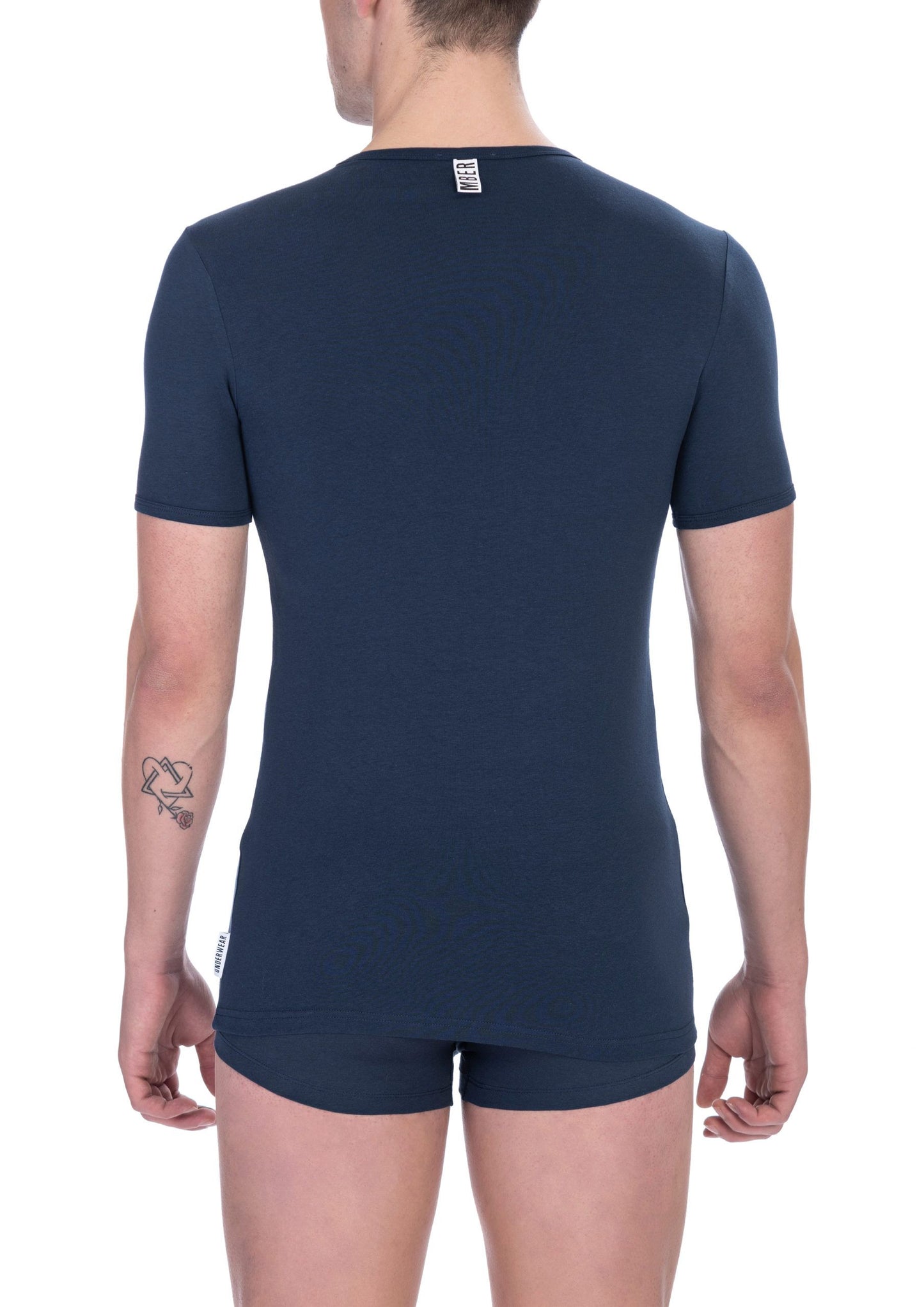 Elegant V-Neck Bi-Pack T-Shirts in Blue