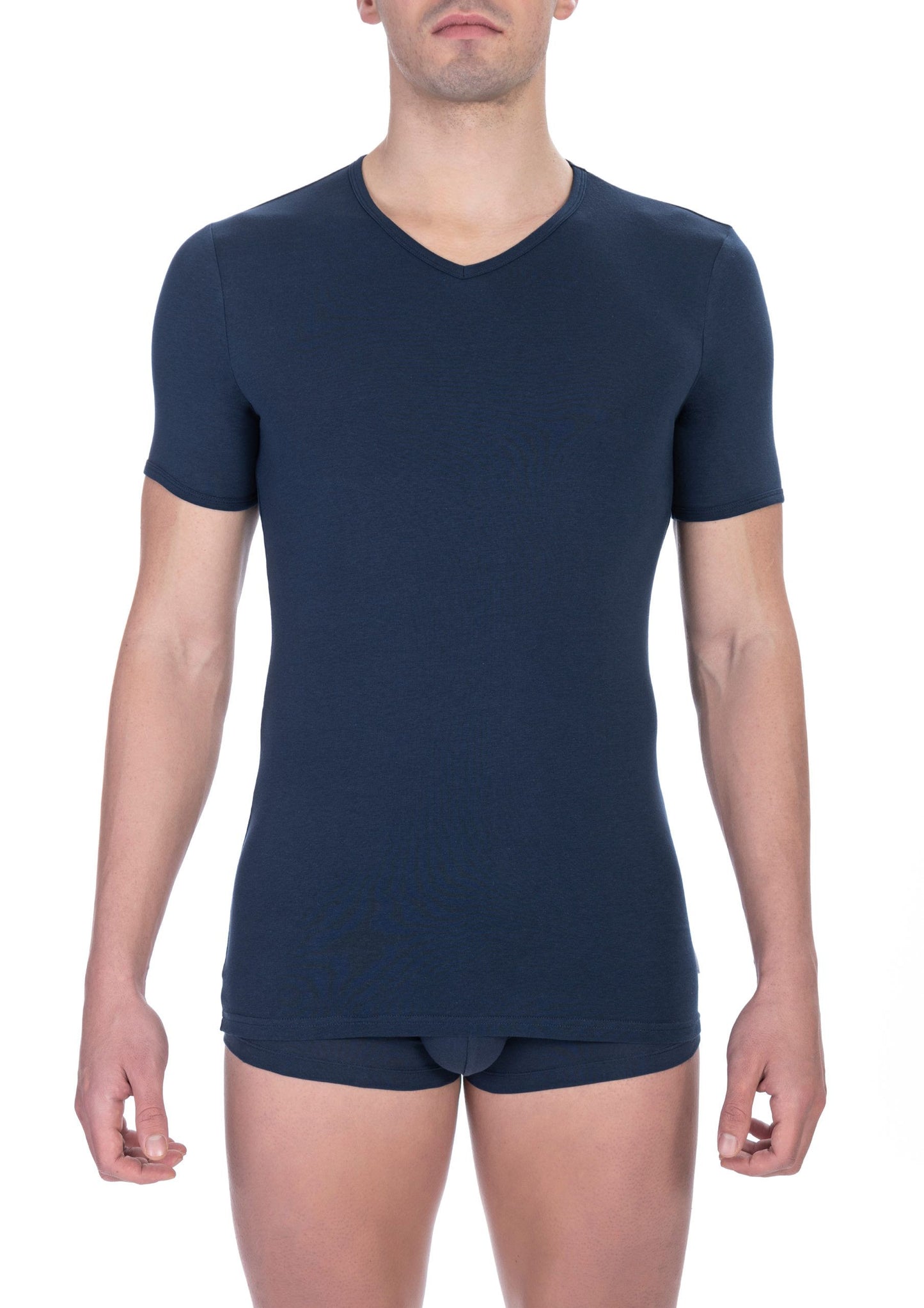 Elegant V-Neck Bi-Pack T-Shirts in Blue