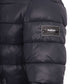 Elegant Blue Nylon Down Jacket with Metal Monogram