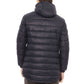 Elegant Blue Nylon Down Jacket with Metal Monogram