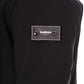 Sleek Black Hooded Jacket with Monogram Detail