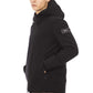 Sleek Black Hooded Jacket with Monogram Detail