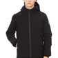 Sleek Black Hooded Jacket with Monogram Detail