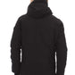 Sleek Black Hooded Jacket with Monogram Detail
