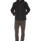 Sleek Black Hooded Jacket with Monogram Detail
