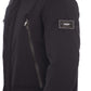 Sleek Blue Long Jacket With Hood and Zip Pockets