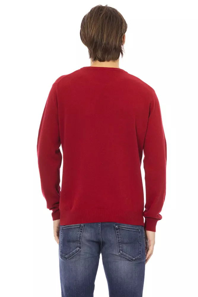 Elevated Elegance Crewneck Sweater in Red