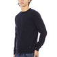 Elegant Blue Crewneck Sweater