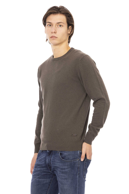 Enigmatic Green Crewneck Luxury Sweater