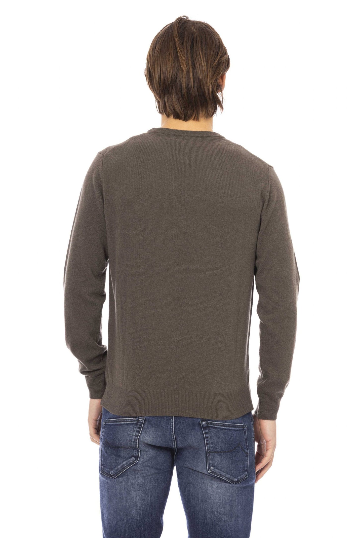 Enigmatic Green Crewneck Luxury Sweater