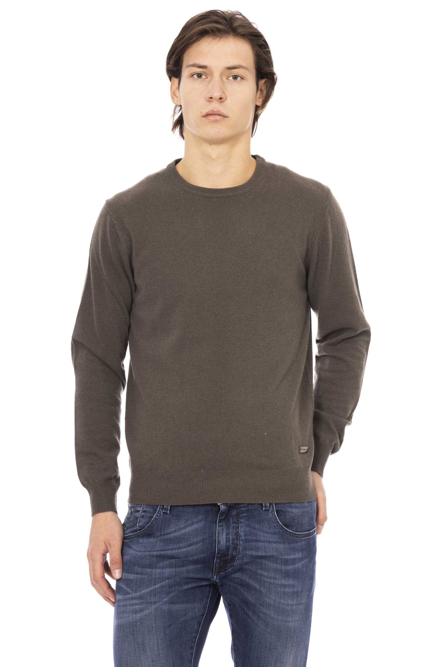 Enigmatic Green Crewneck Luxury Sweater