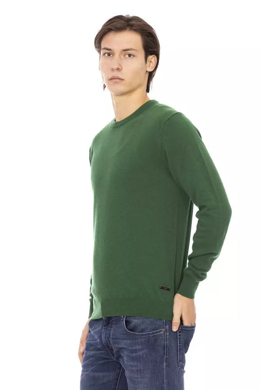 Elegant Crewneck Sweater in Sumptuous Green