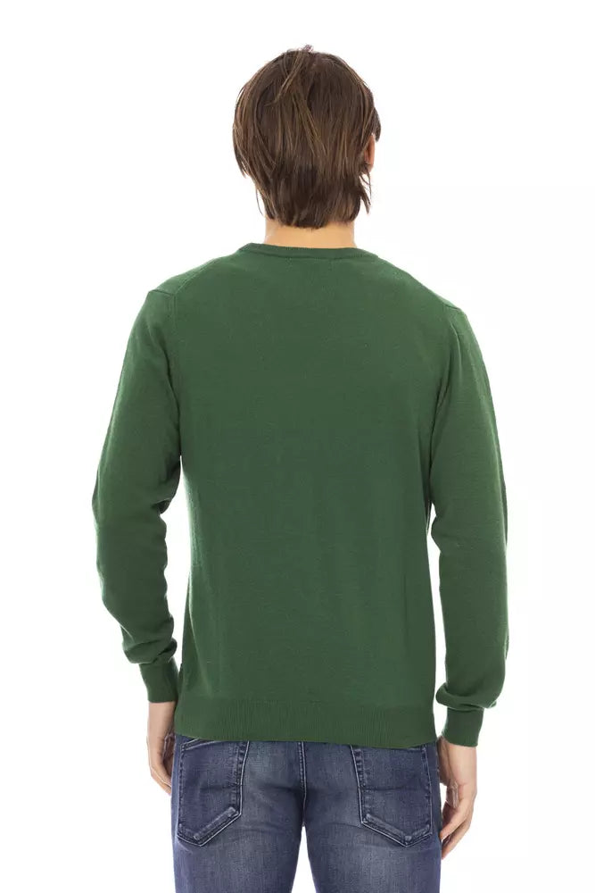 Elegant Crewneck Sweater in Sumptuous Green