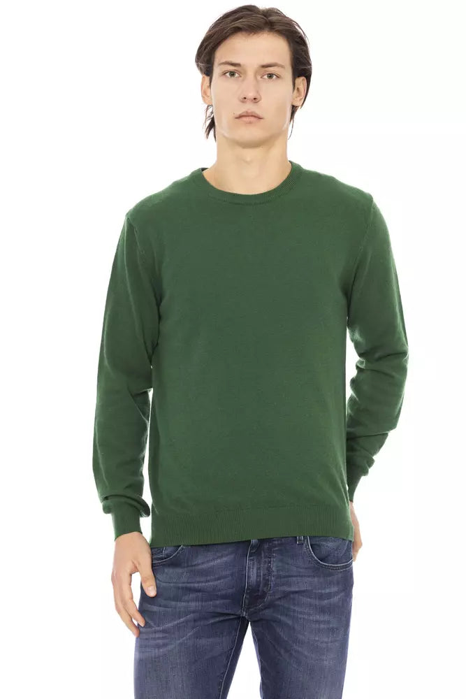 Elegant Crewneck Sweater in Sumptuous Green