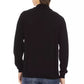 Sleek Black Turtleneck Monogram Sweater