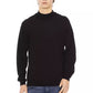 Sleek Black Turtleneck Monogram Sweater