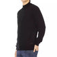 Sleek Black Turtleneck Monogram Sweater