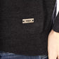 Sophisticated V-Neck Metallic Monogram Sweater
