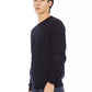 Elegant Crewneck Blue Sweater - 100% Fabric
