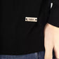 Sleek Black Monogrammed Crewneck Sweater