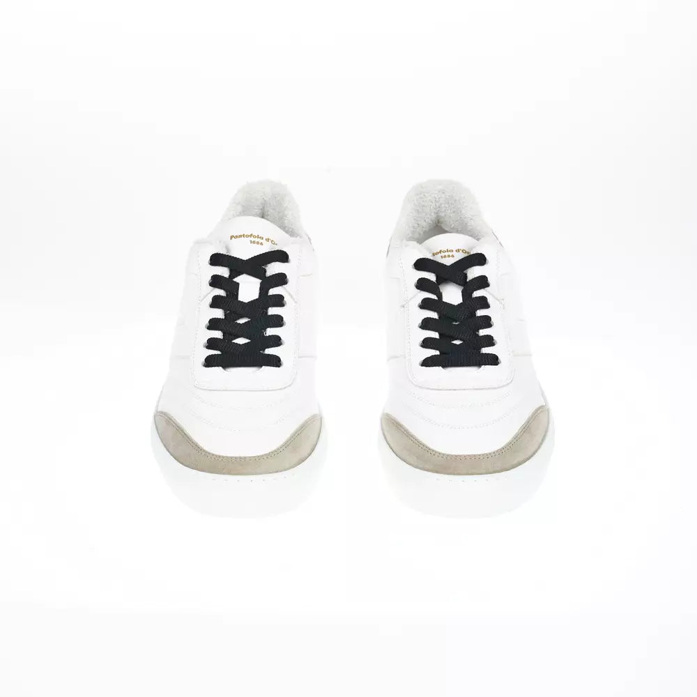 Chic Two-Tone Leather Sneakers