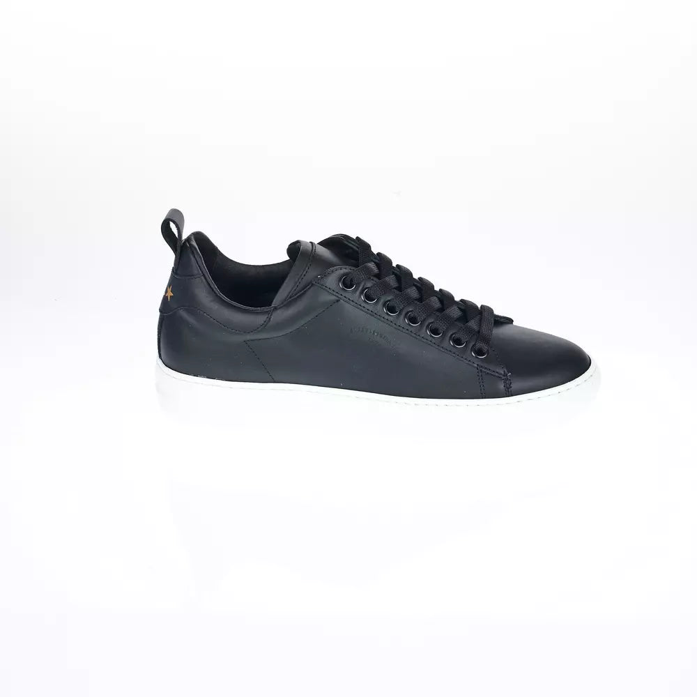 Sleek Monochrome Leather Sneakers - Italian Crafted