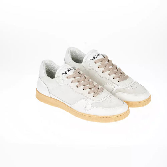 Elegant Two-Tone Leather Lace-Up Sneakers