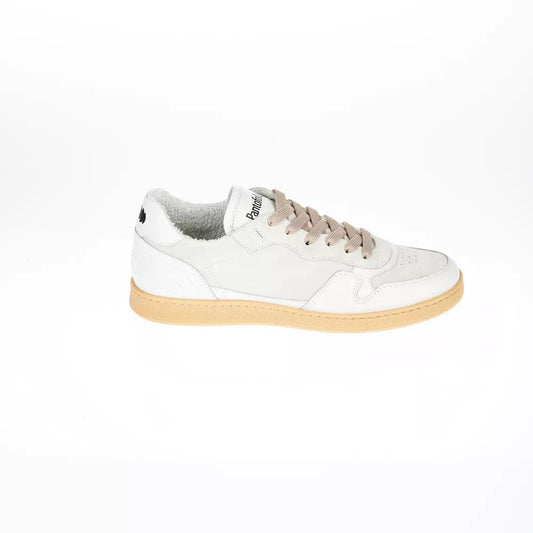 Elegant Two-Tone Leather Lace-Up Sneakers