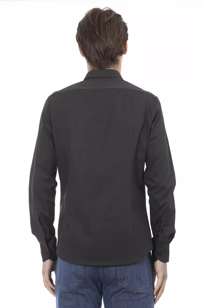 Elite Gray Slim Fit Italian Collar Shirt