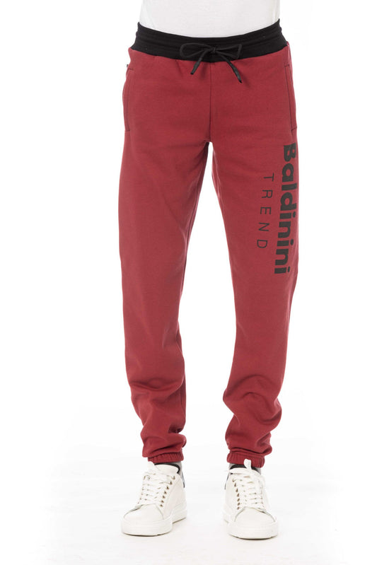 Elegant Red Fleece Sport Pants