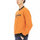 Orange Cotton Fleece Hoodie with Front Logo