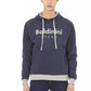 Chic Blue Cotton Fleece Hoodie with Front Logo