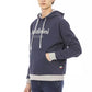 Chic Blue Cotton Fleece Hoodie with Front Logo
