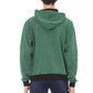 Elegant Green Fleece Hoodie with Front Logo