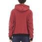 Chic Red Fleece Hoodie with Front Logo