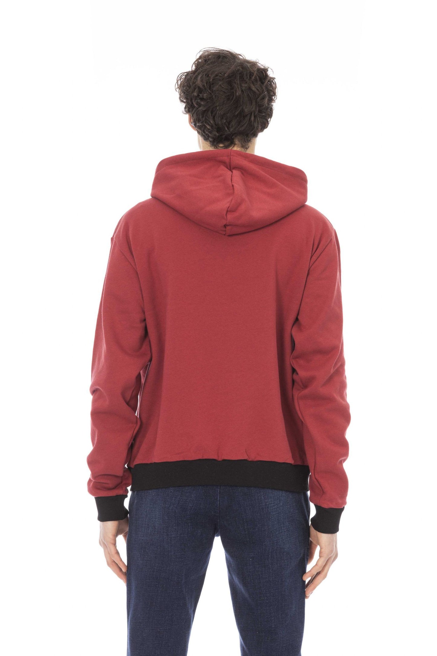 Chic Red Fleece Hoodie with Front Logo