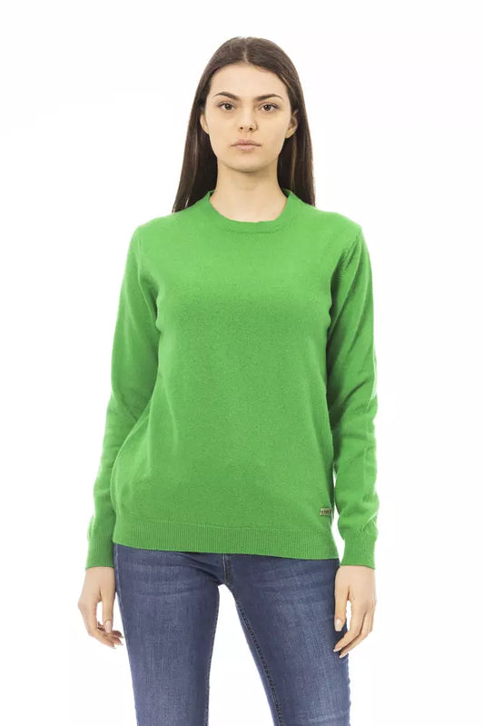 Emerald Elegance Wool-Cashmere Sweater