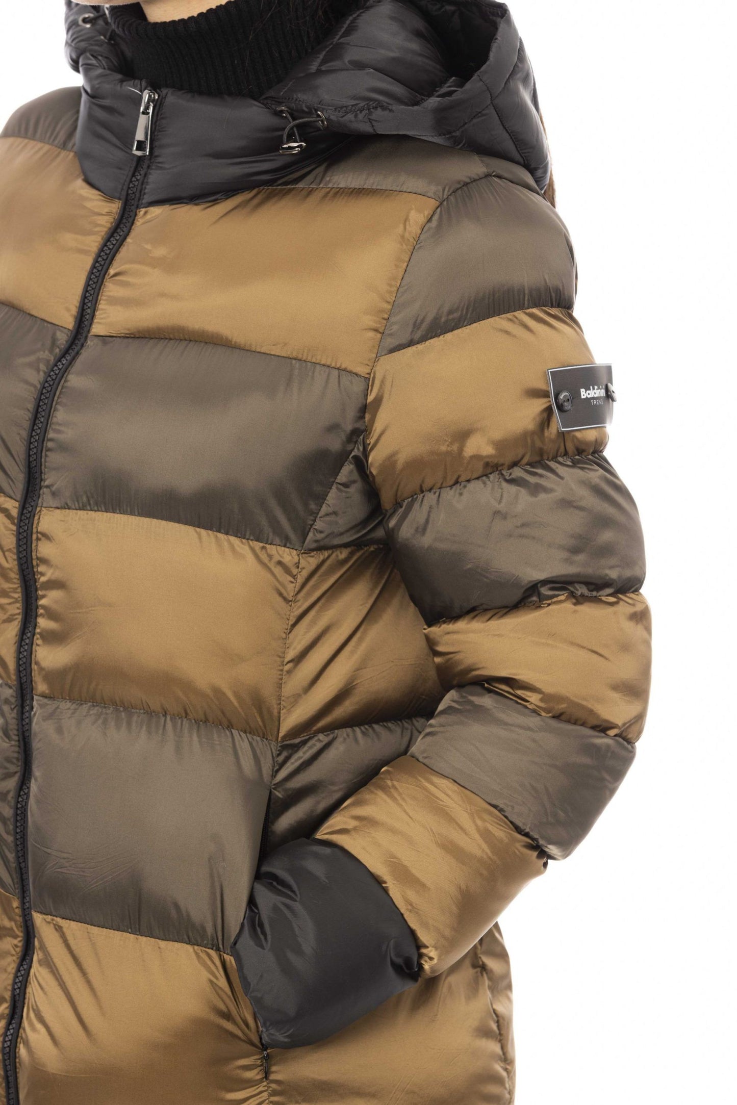 Elegant Multicolor Hooded Down Jacket