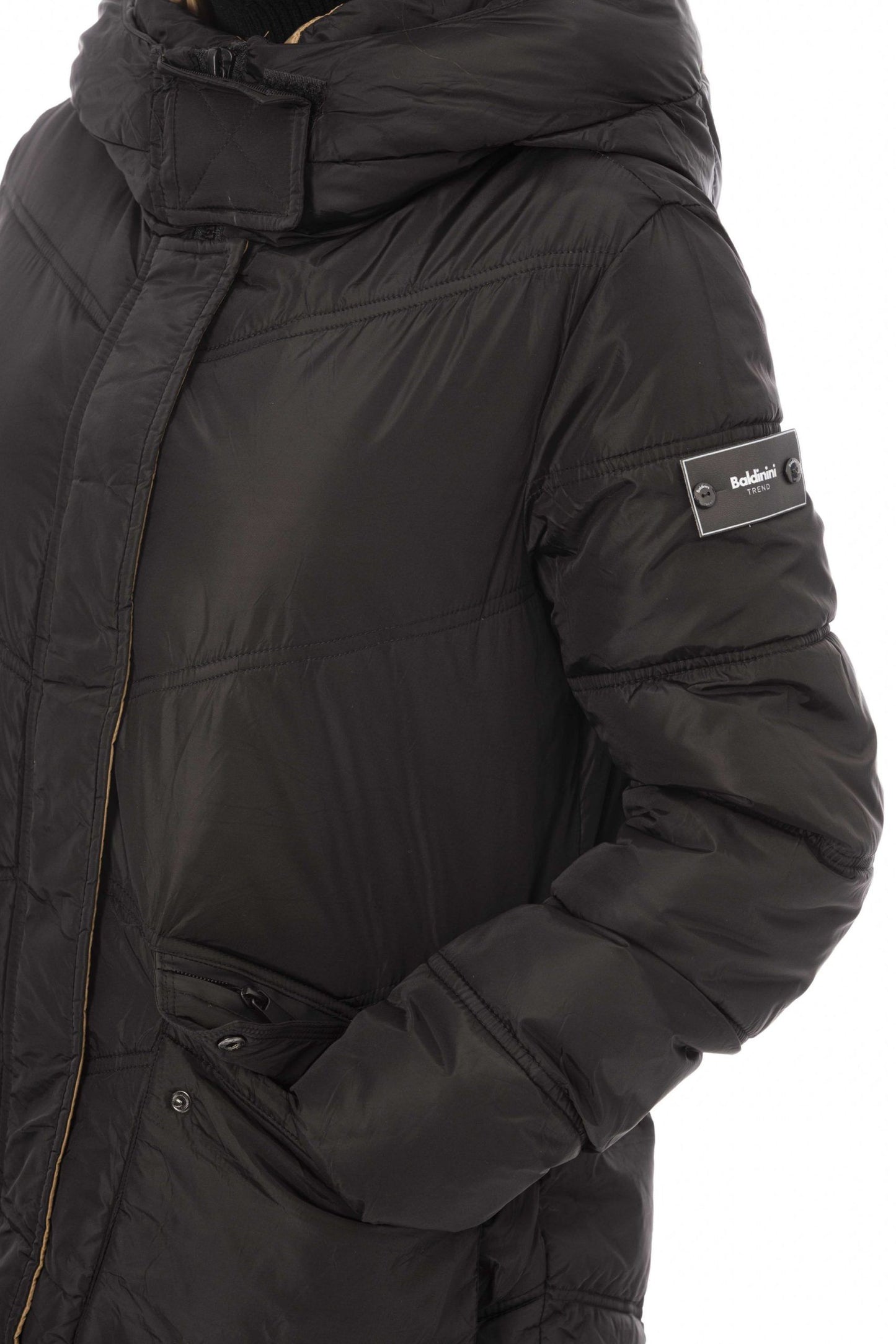 Elegant Long Down Jacket with Hood