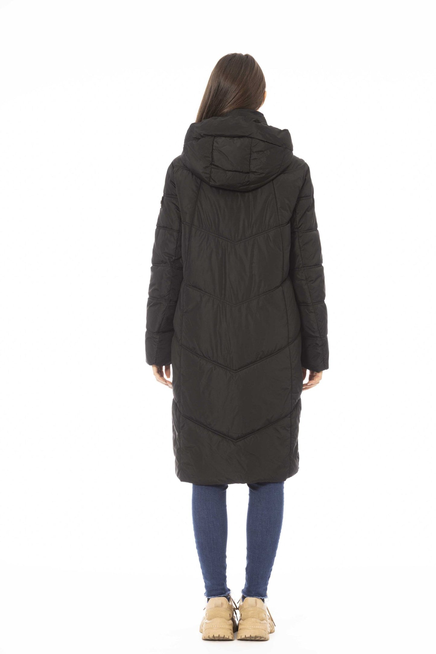 Elegant Long Down Jacket with Hood