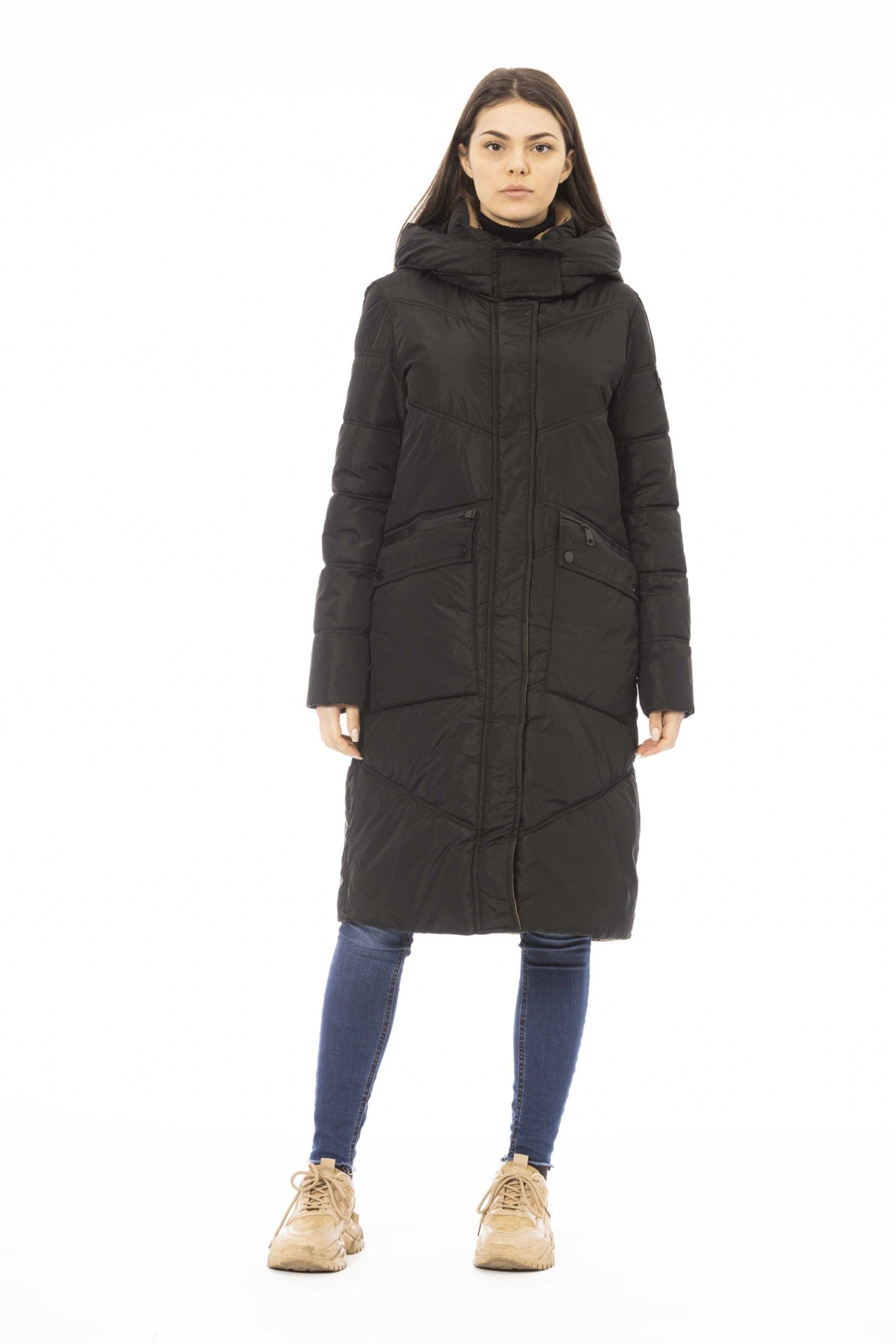 Elegant Long Down Jacket with Hood